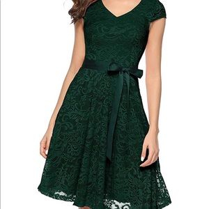 Green cocktail dress